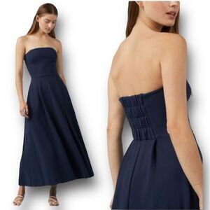 Sophie Rue The Belle Jersey Strapless Midi In Dress Gown In Black Size S